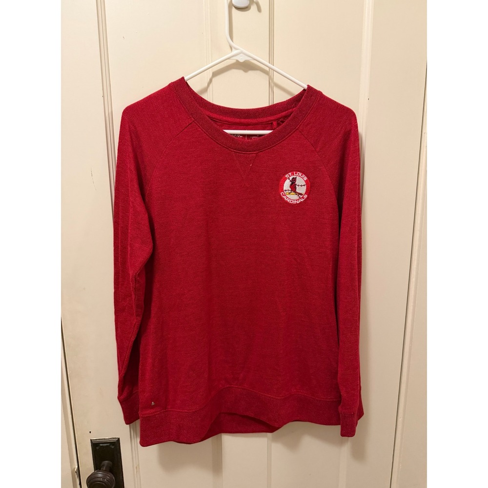 Antigua St. Louis Cardinals MLB Red Heathered Crewneck Sweatshirt Womens Large